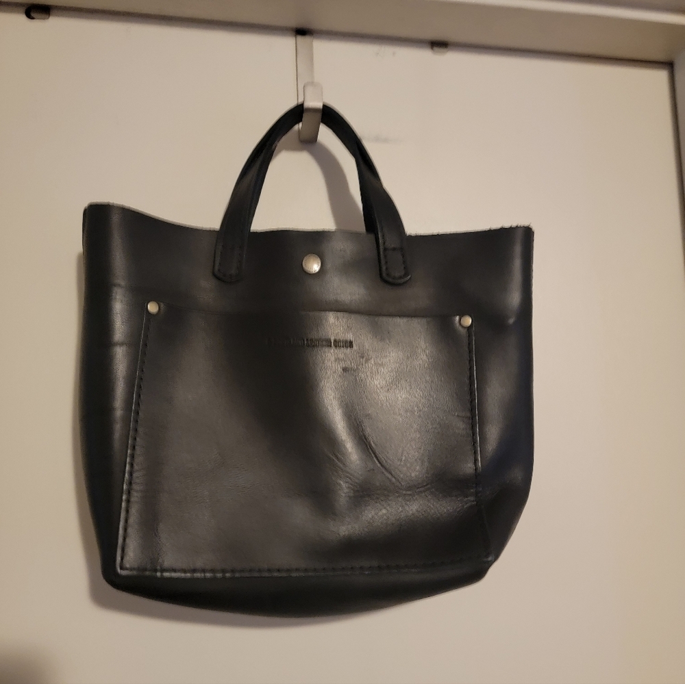 Black Portland Leather Tote Bag crossbody